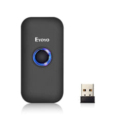 Eyoyo escáner mini frontal mostrando botones y diseño, práctico para comercios