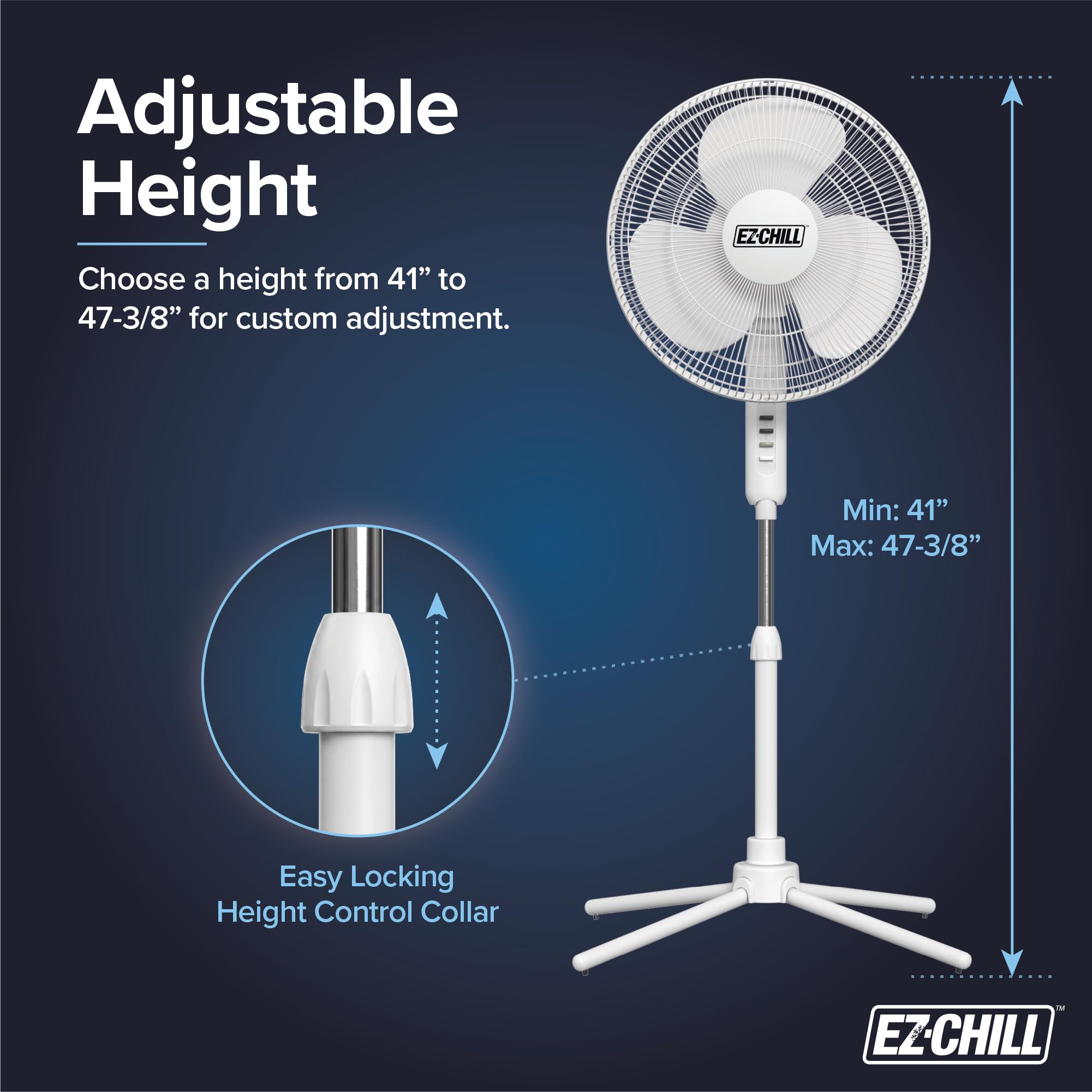 EZ-CHILL primeros planos de las aspas que optimizan el flujo de aire