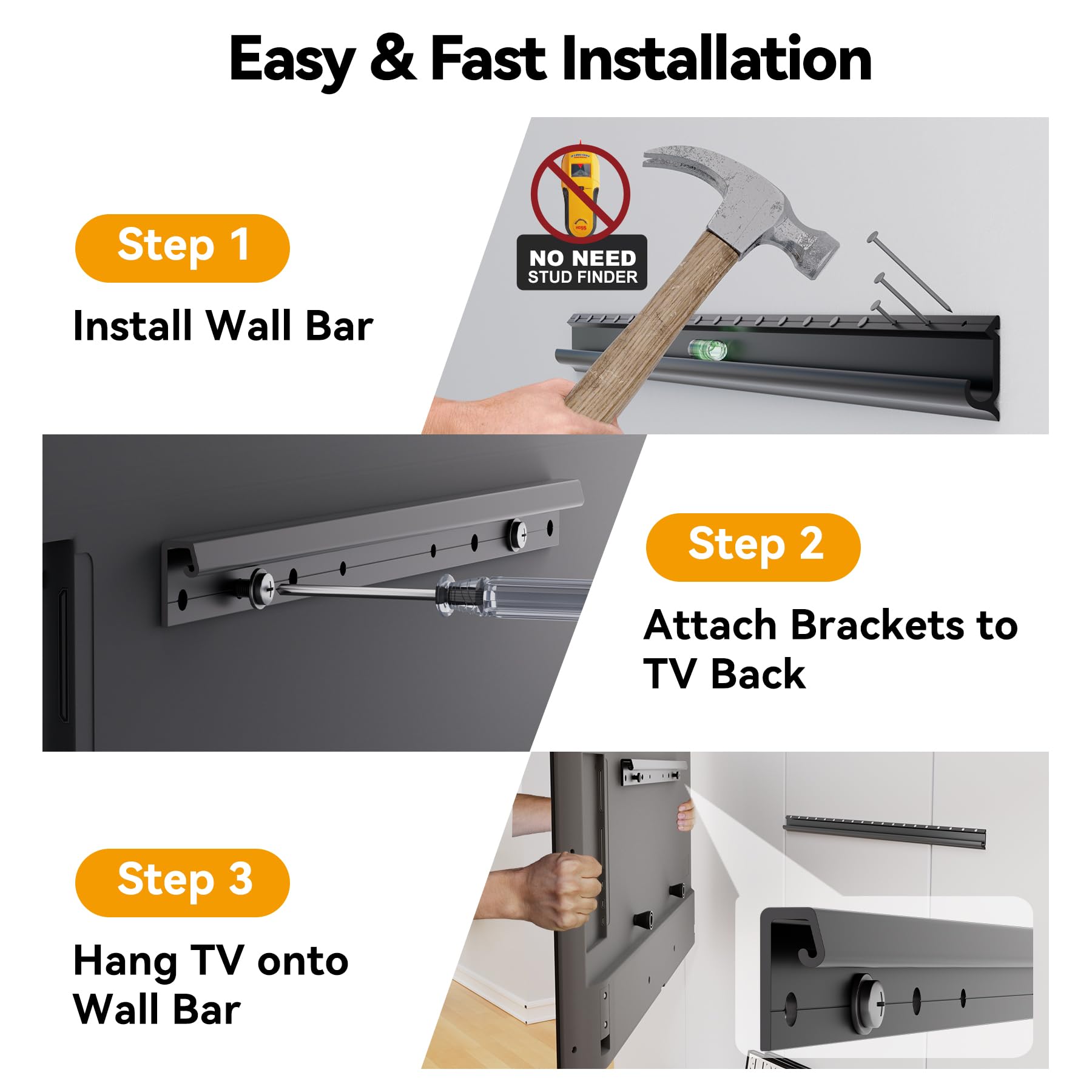 EZISE conjunto de herrajes y manual incluidos para instalación rápida y guiada