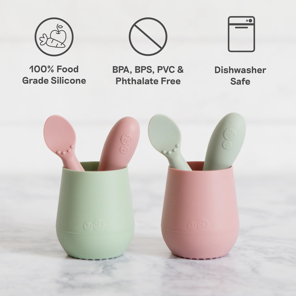 ezpz tiny spoon en mesa familiar fomentando autonomía en comidas