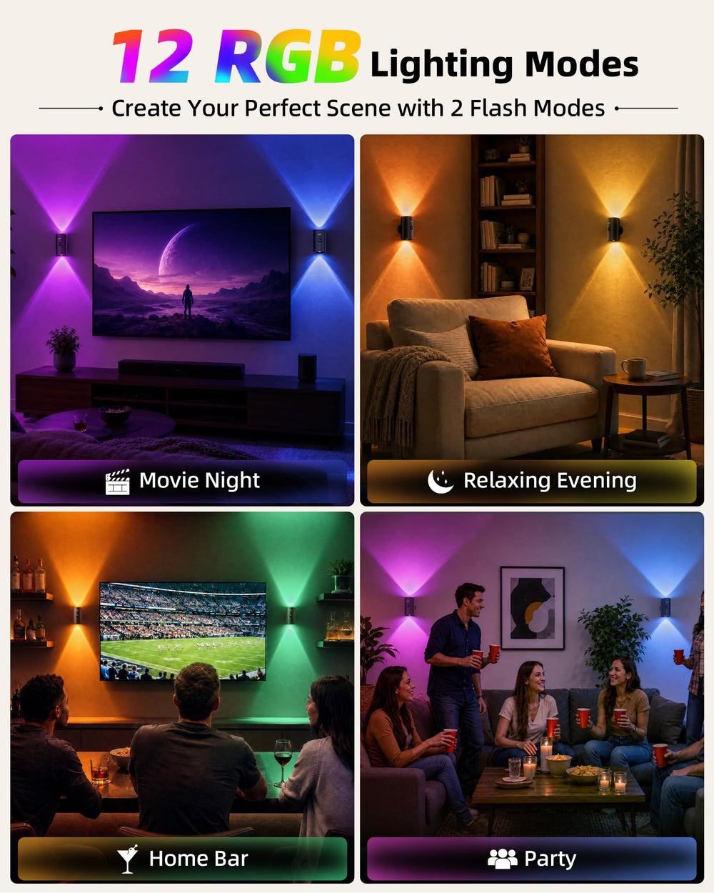 EZVALO luz RGB ambiente creando tonos de color para una atmósfera personalizada