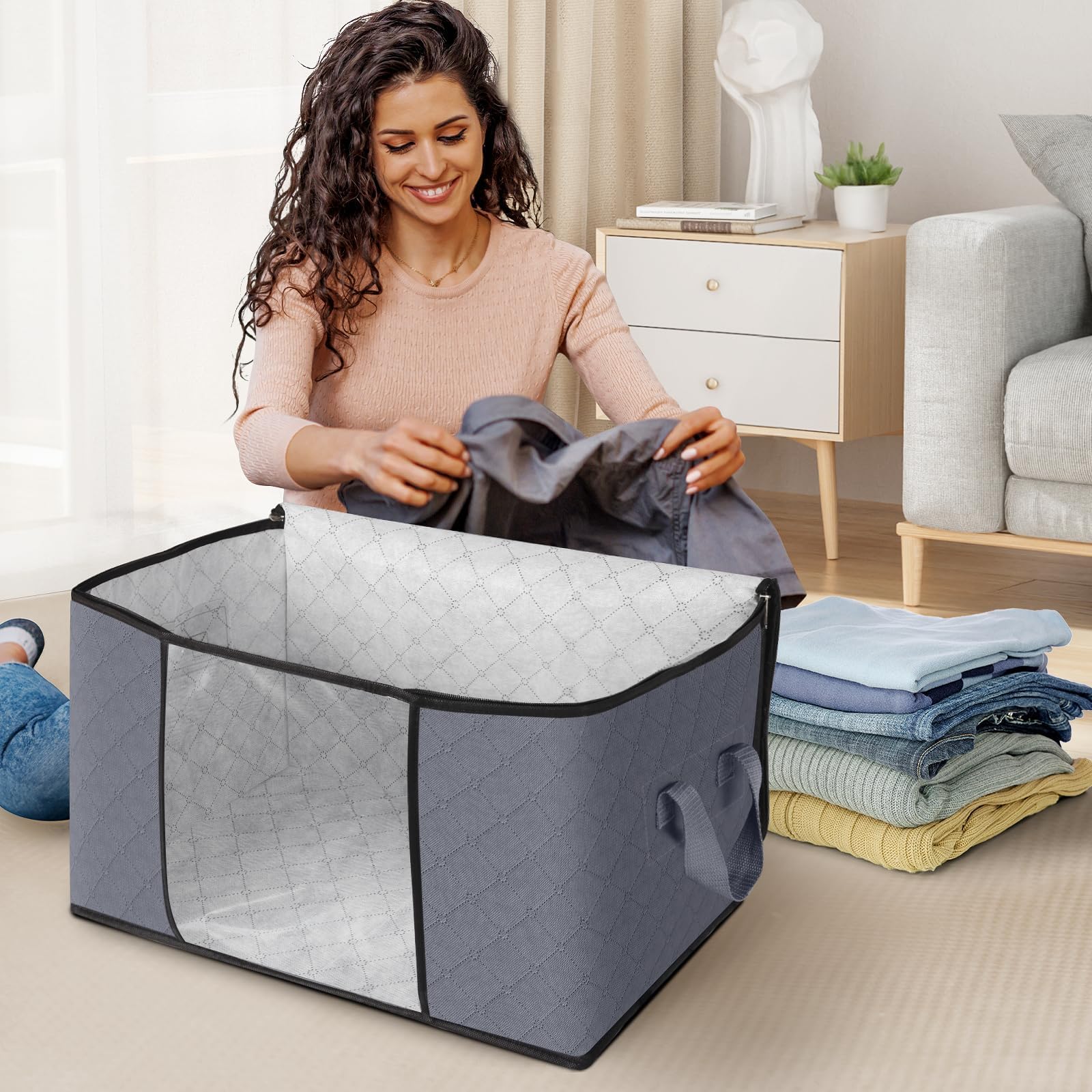 Fab totes asas reforzadas y cremallera dual para transporte seguro y fácil