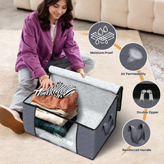 Fab totes colocadas en un clóset organizado para optimizar espacio doméstico