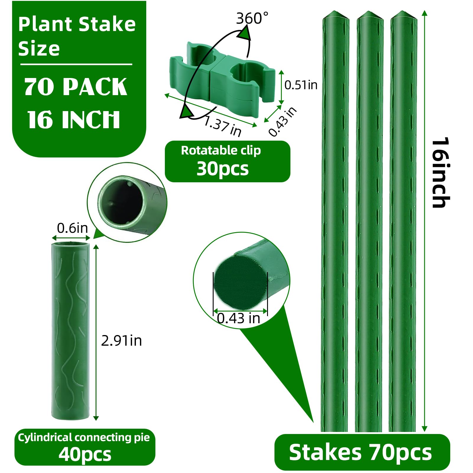 Fabulas close-up of stake pointed end and coating for easy soil insertion