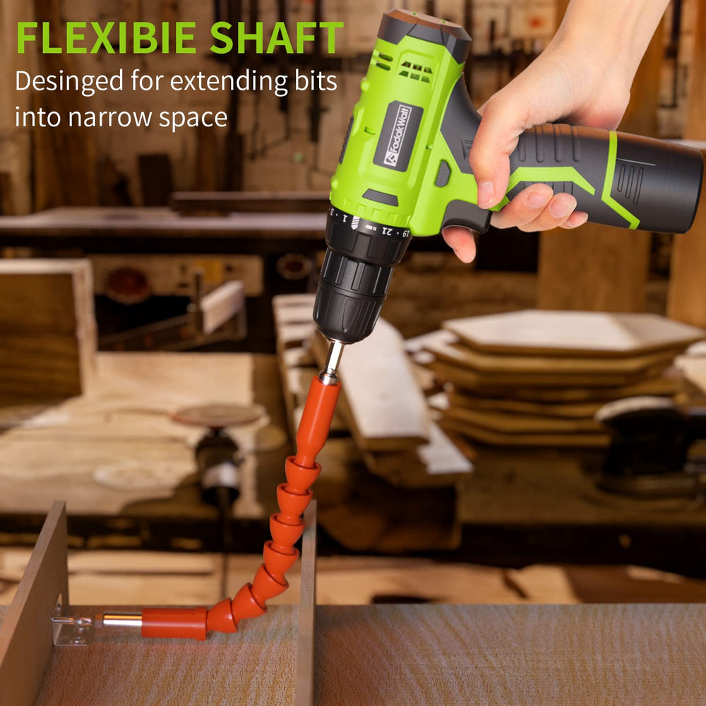 FADAKWALT taladro en uso perforando madera, precisión y control con LED