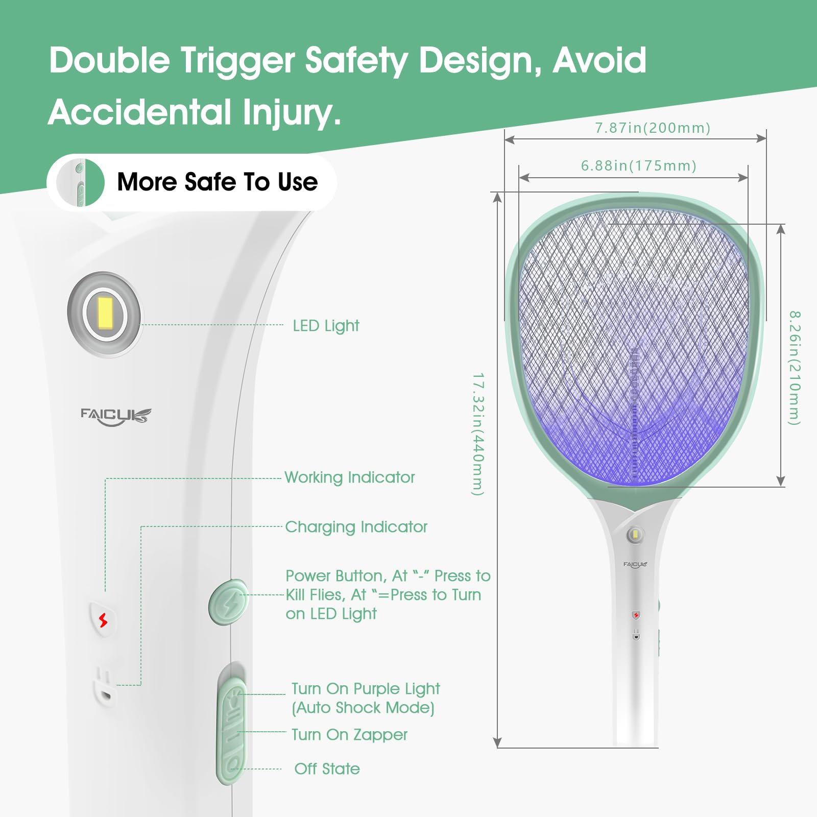 Faicuk detalle de la malla triple protegiendo la rejilla interna con seguridad