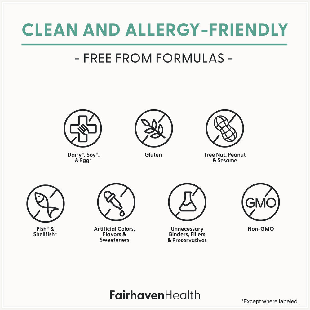 Fairhaven Health cápsula junto a regla para mostrar tamaño y facilidad