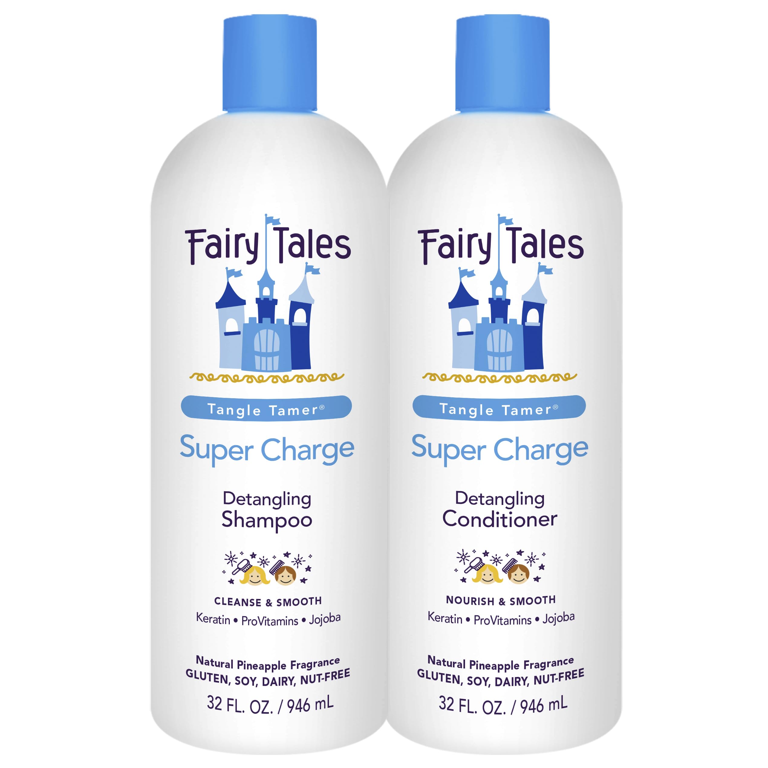 Fairy Tales envase frontal 32 oz con diseño infantil y fácil dosificación