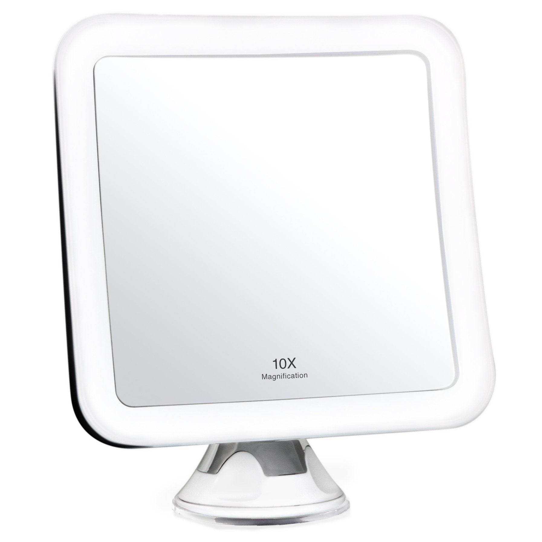 Fancii vista frontal del espejo cuadrado iluminado, ideal para precisión en maquillaje