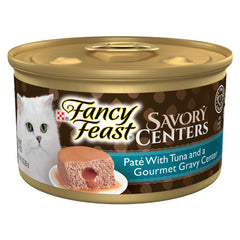 Fancy Feast lata frente mostrando diseño y conveniencia