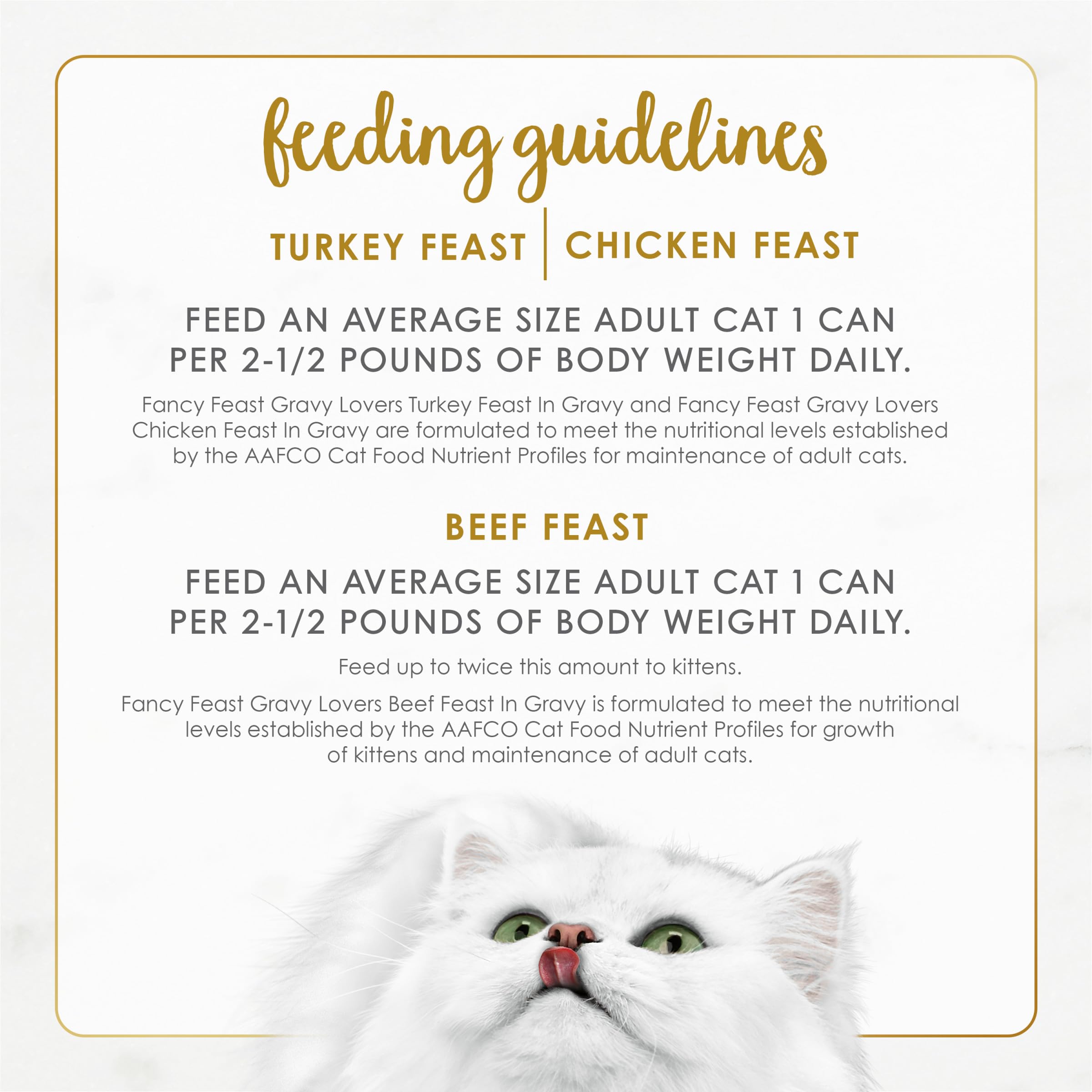 Fancy Feast detalle de etiqueta nutricional asegurando calidad
