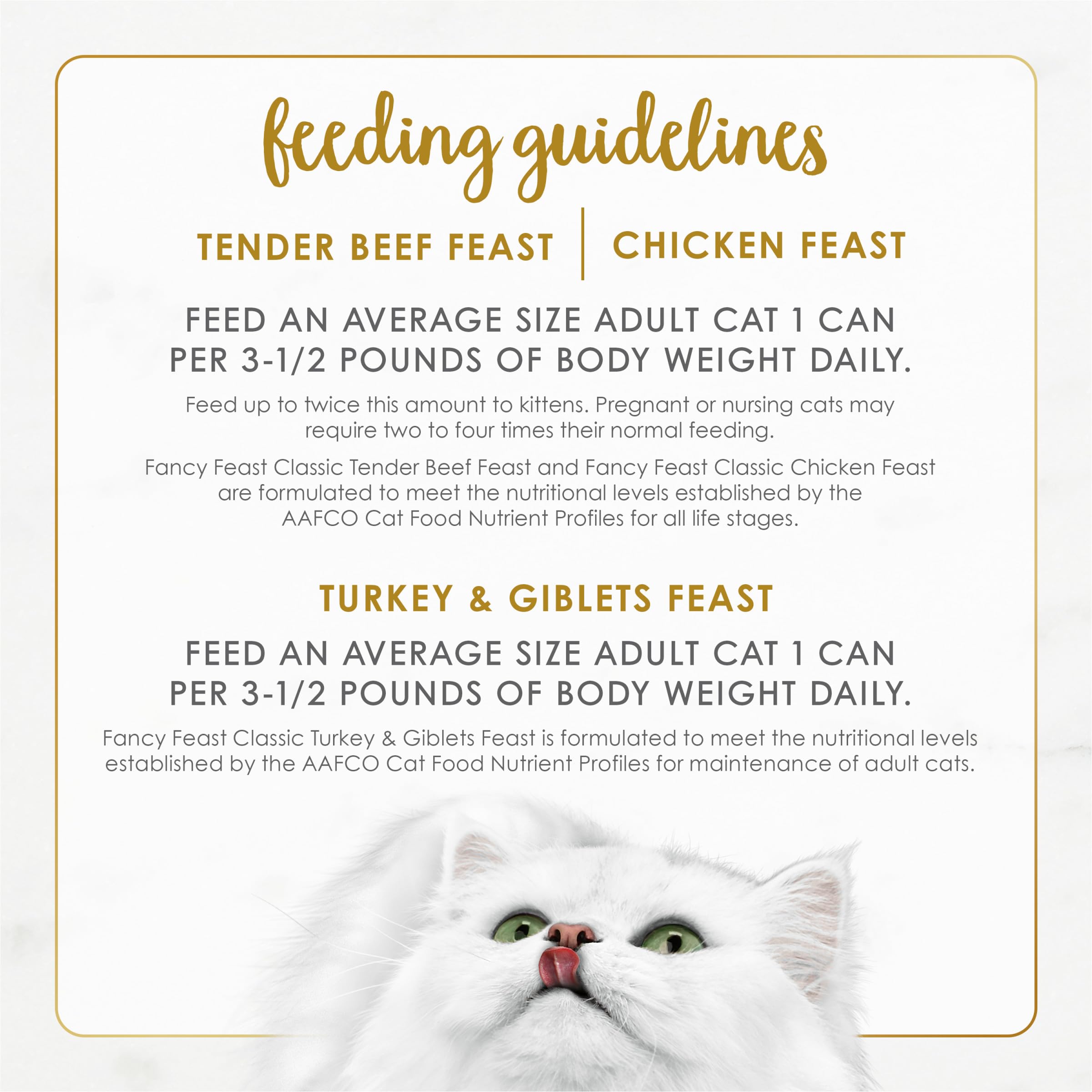 Fancy Feast label showing ingredients and complete balanced nutrition