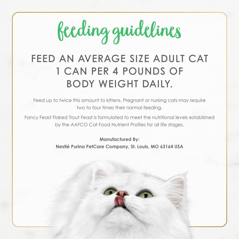 Fancy Feast etiqueta nutricional de la lata con información clara