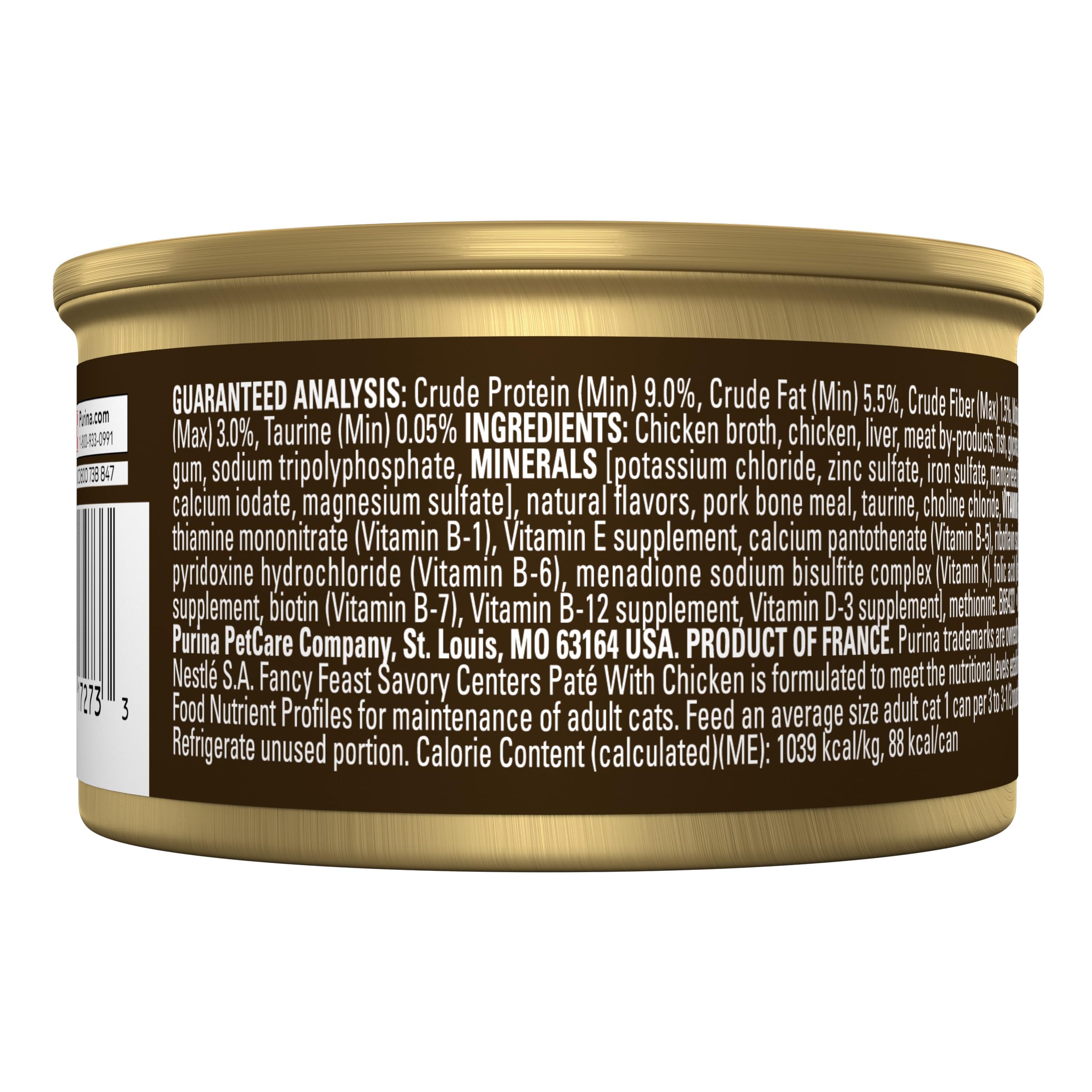 Fancy Feast pack de 24 latas apiladas ideal para almacenamiento y rotación