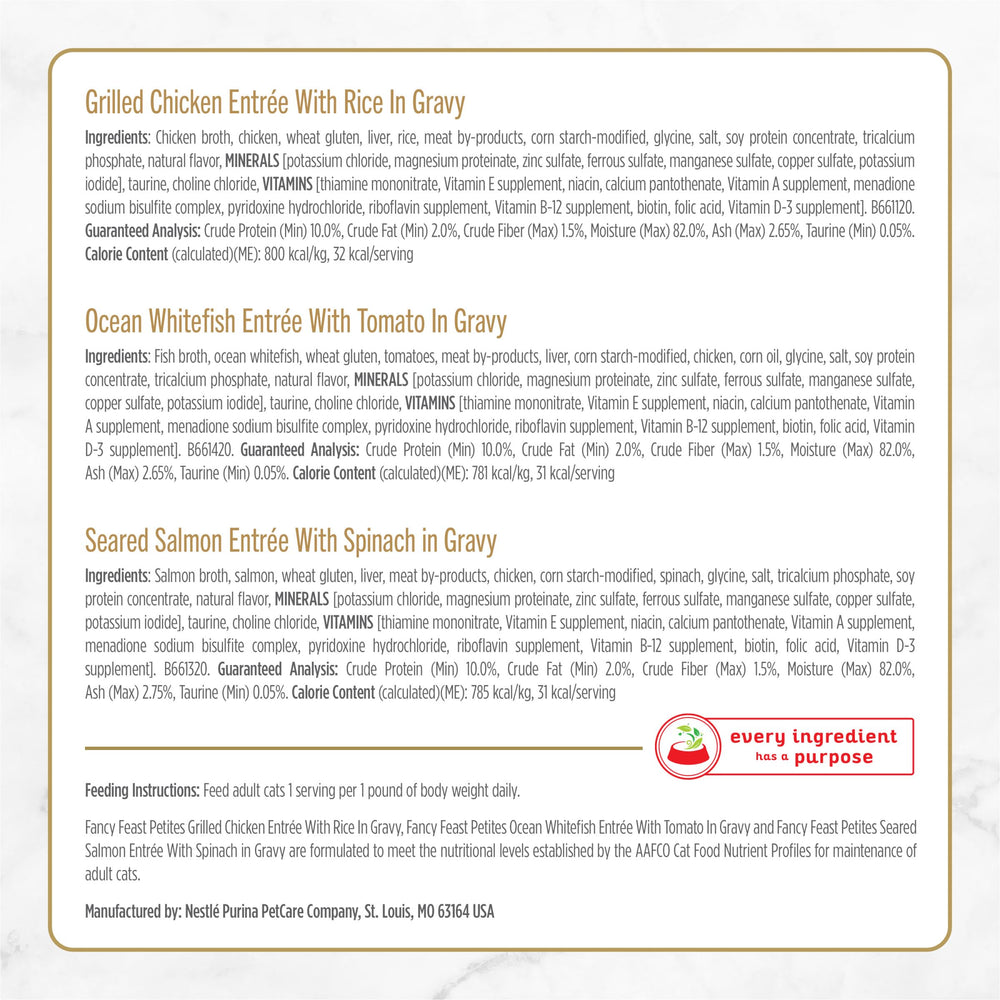 Fancy Feast pollo con arroz en gravy, textura suave y nutritiva