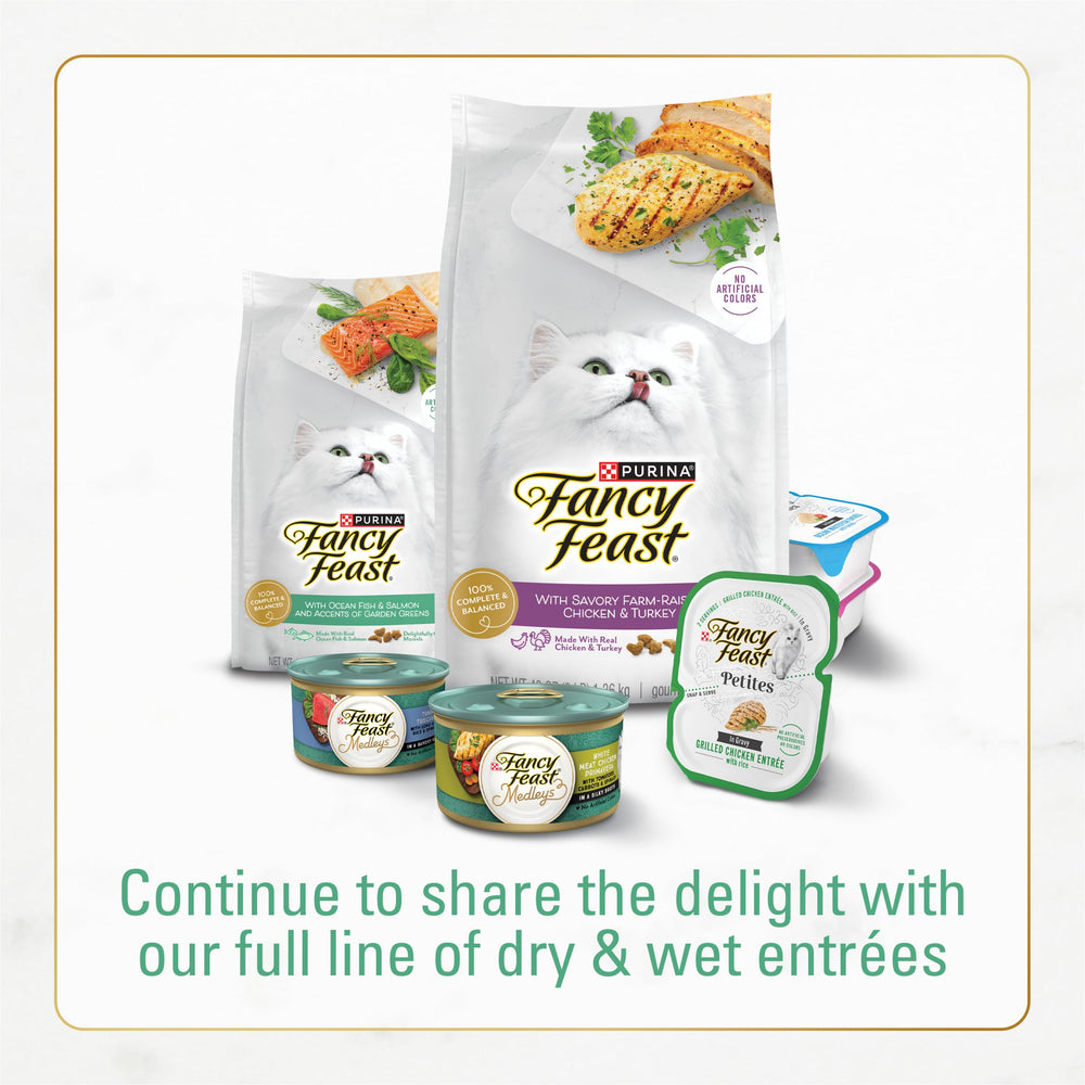 Fancy Feast Purina etiqueta nutricional con información clara de nutrientes