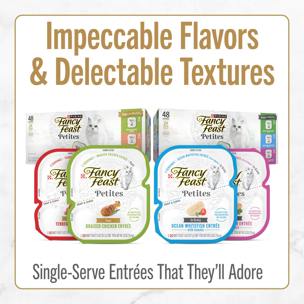 Fancy Feast porción en mano para comparar tamaño y control de ración