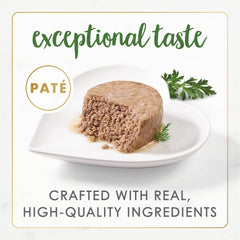 Fancy Feast textura del paté en primer plano para apetito y facilidad