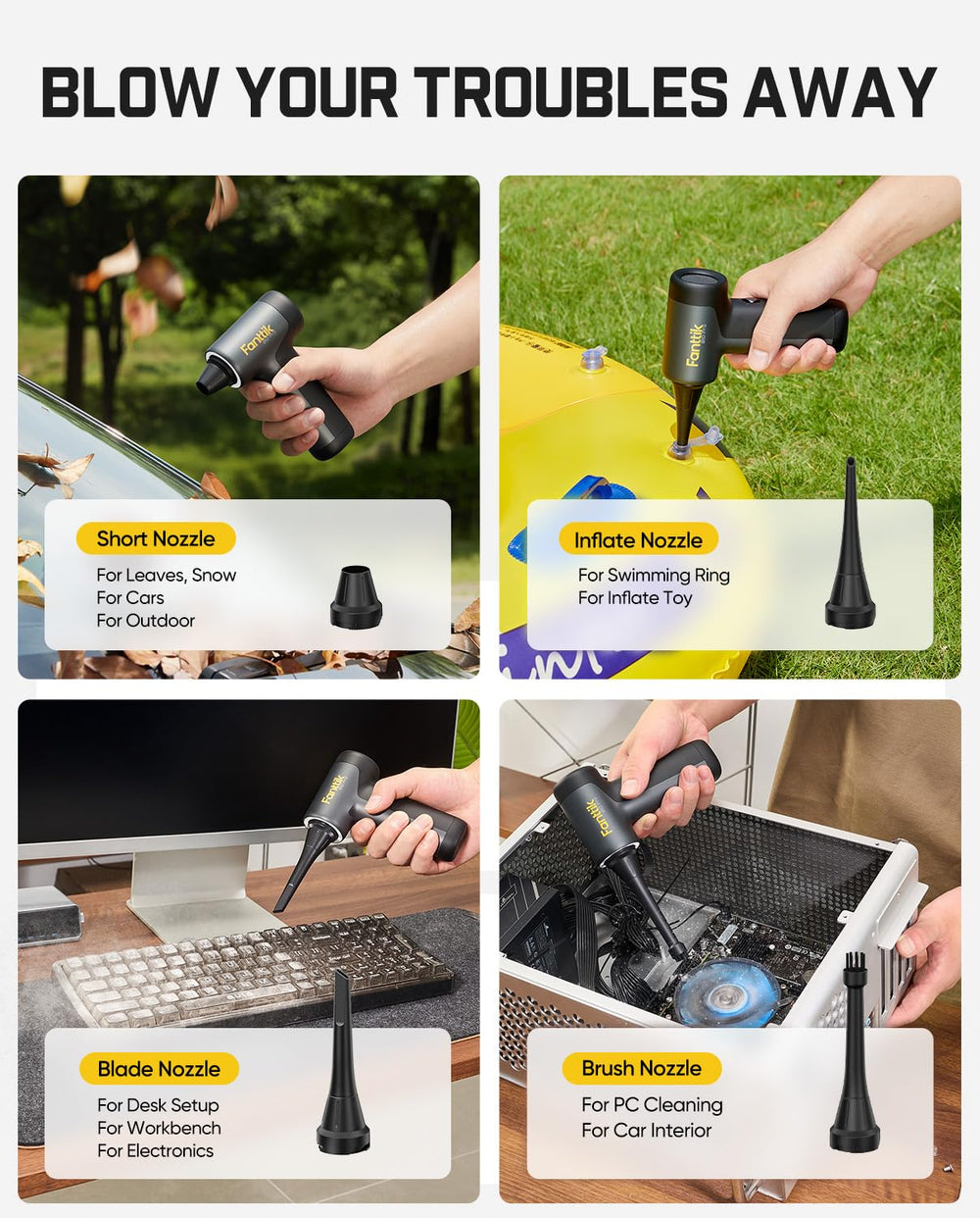 Fanttik B10 Pro en mano para comparar tamaño y ligereza