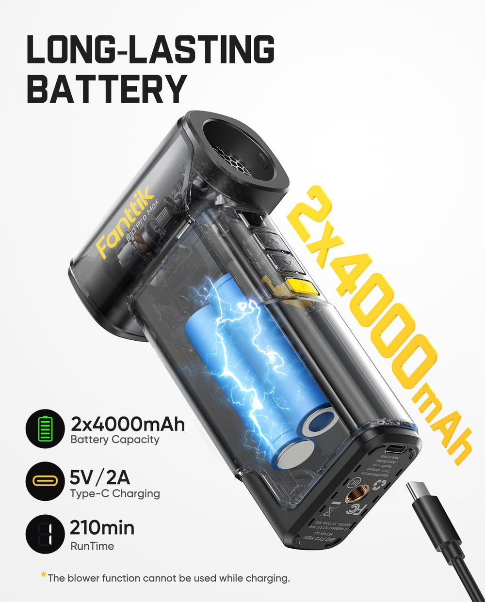 Fanttik B10 Pro Max luz integrada iluminando rincones y mejorando visibilidad