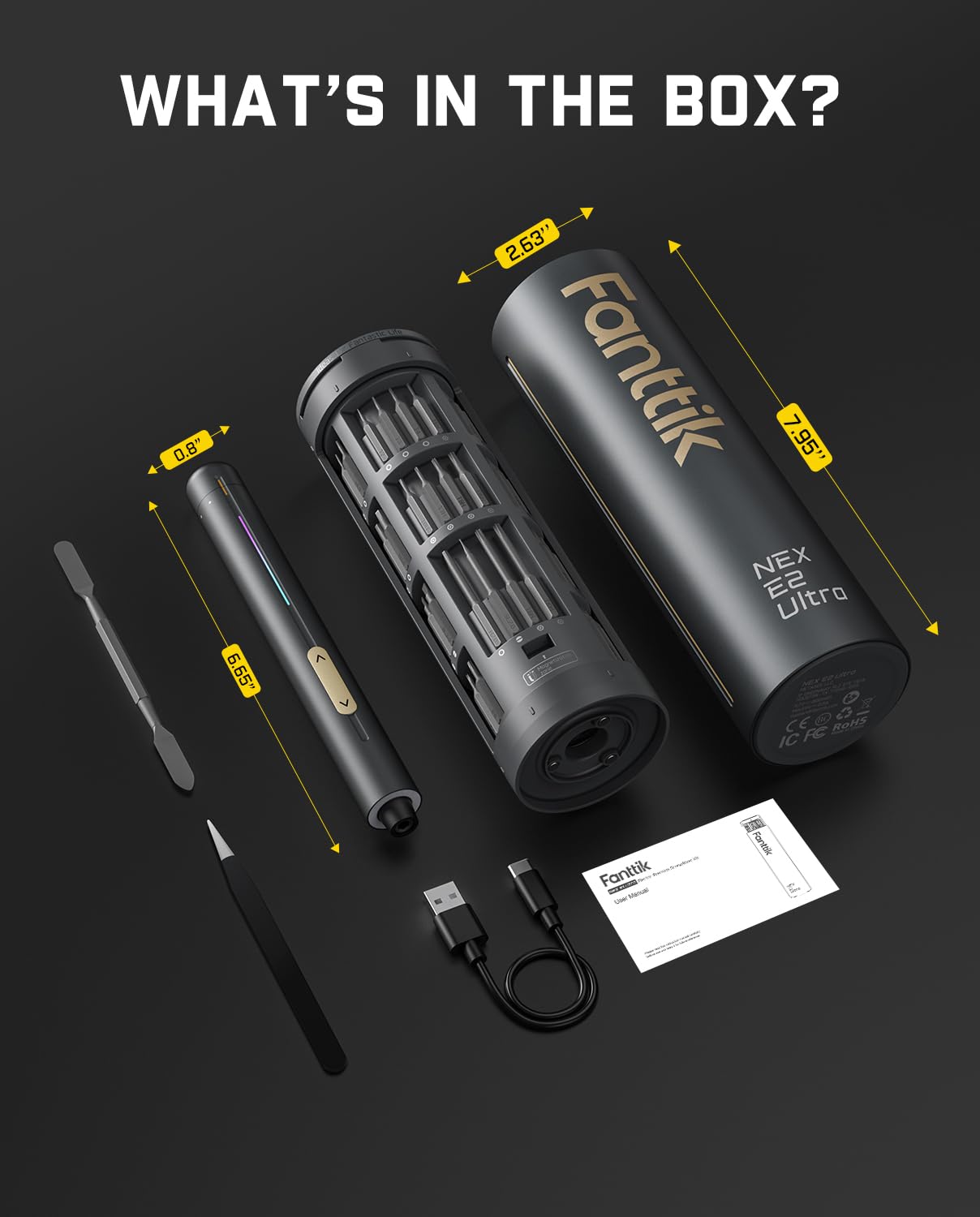 Fanttik E2 Ultra accesorios con pinzas y palanca para desmontaje seguro