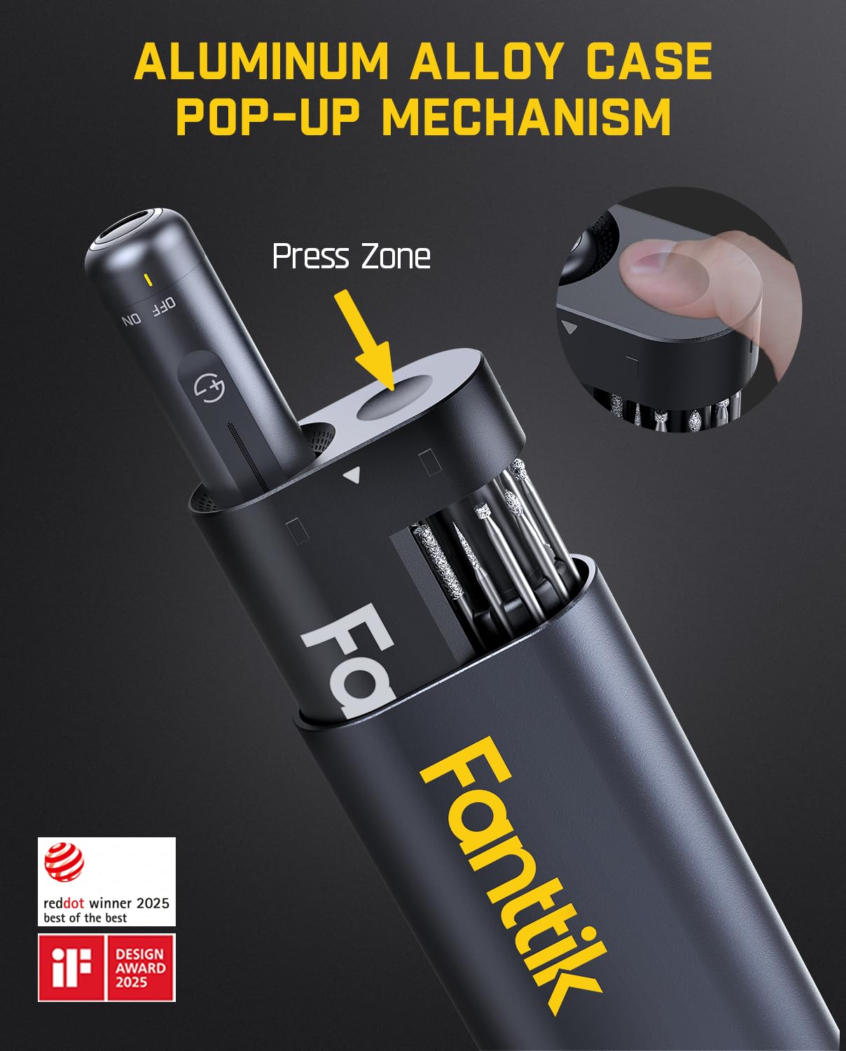 Estuche de aluminio del Fanttik F2 Master con mecanismo de un clic para transporte y protección