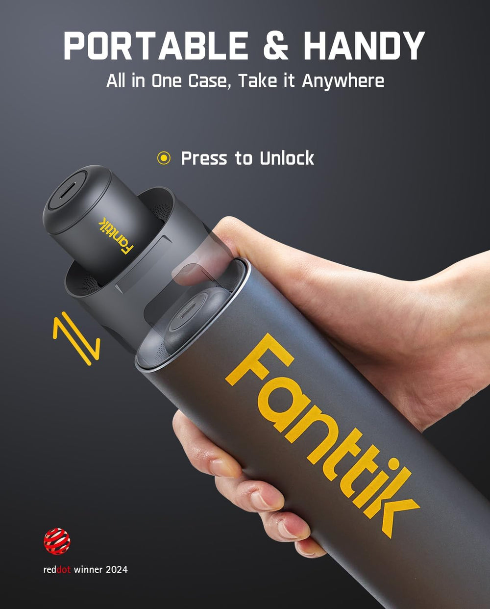 Fanttik S1 Pro puerto USB-C visible para carga sencilla y accesible