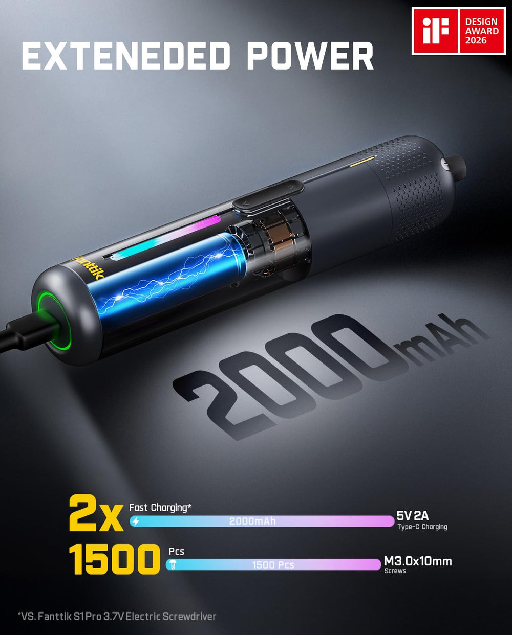 Fanttik S2 Pro puerto USB-C en carga rápida, recarga sencilla y universal