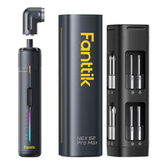 Fanttik S2 Pro Max vista frontal con embalaje mostrando kit completo y portabilidad