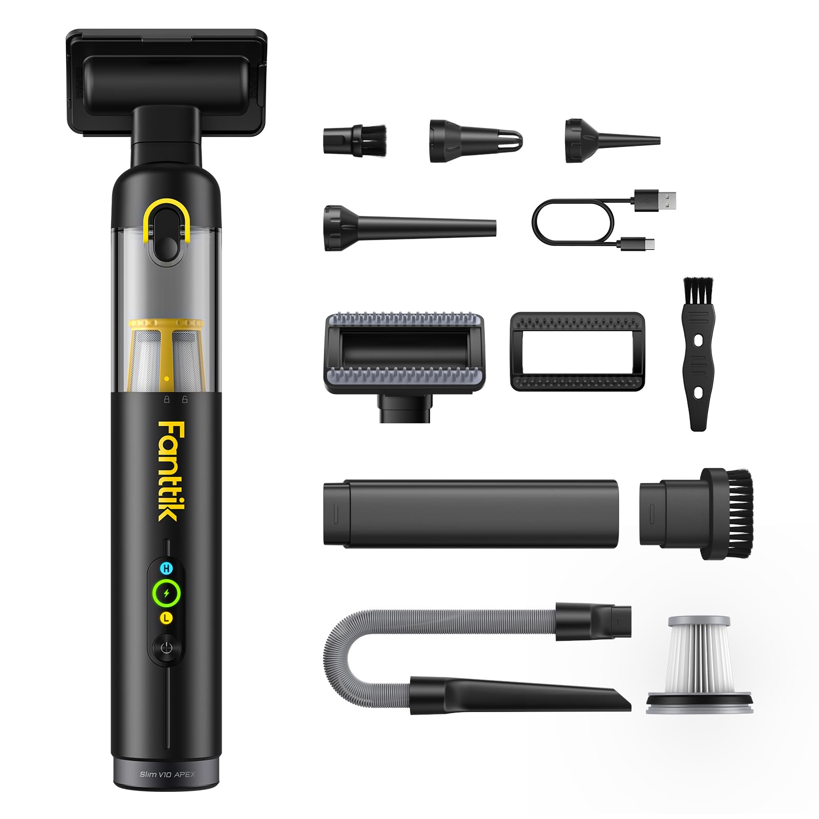 Fanttik Slim V10 APEX frontal mostrando diseño compacto y portabilidad