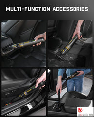 Fanttik Slim V10 APEX en uso dentro de un coche limpiando alfombra