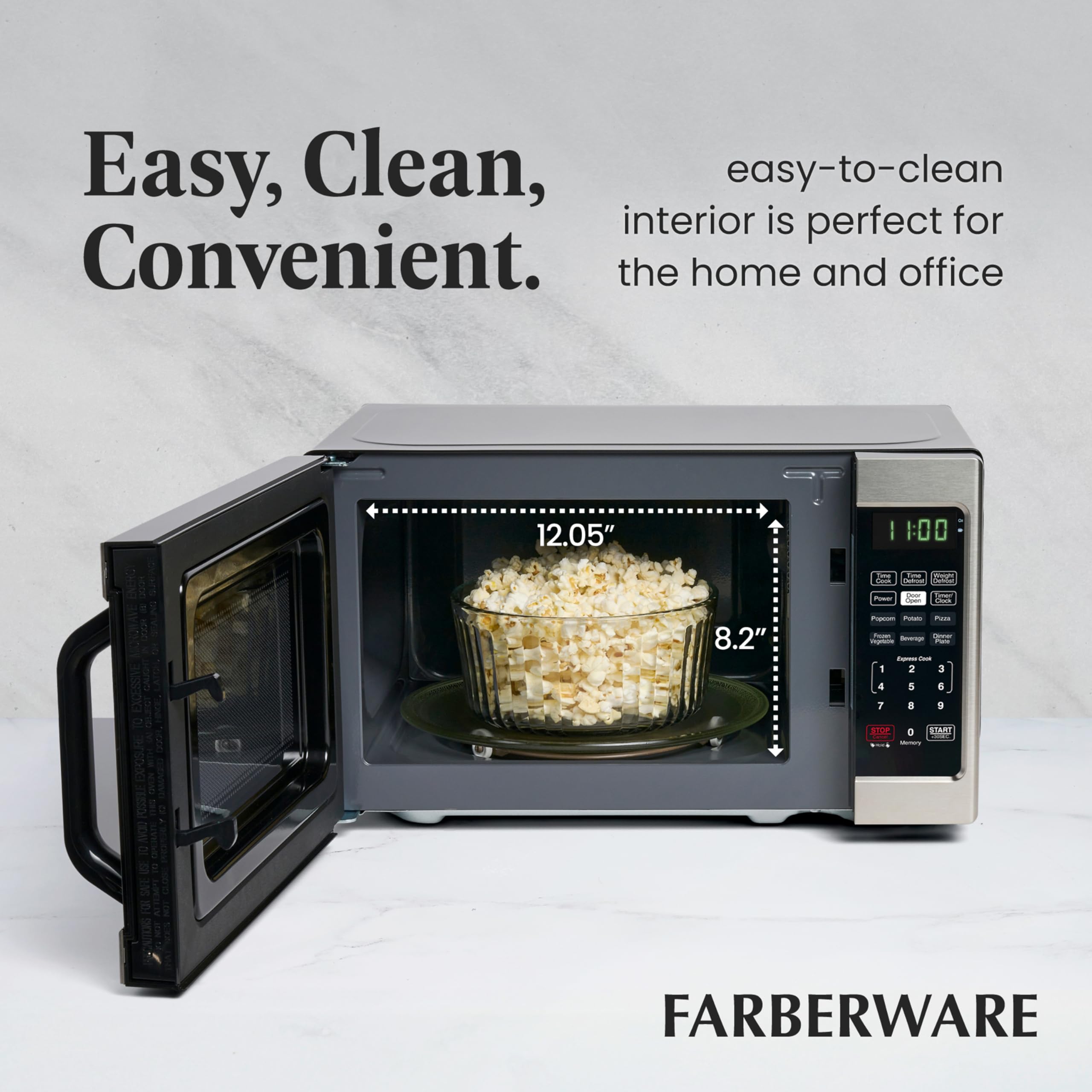 Farberware colocado en encimera mostrando tamaño compacto en cocina moderna