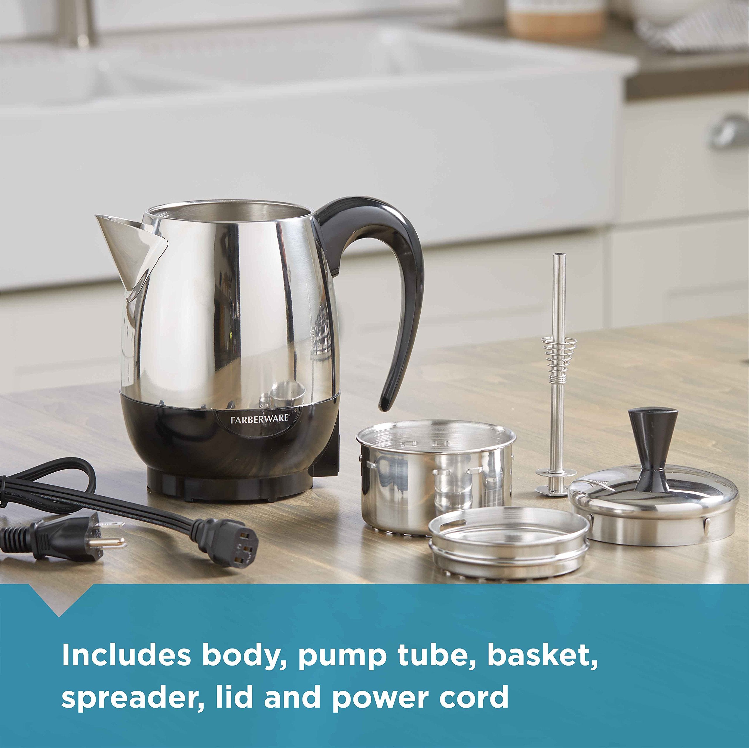 Farberware interior con canasta para café y tubo de percolación eficiente