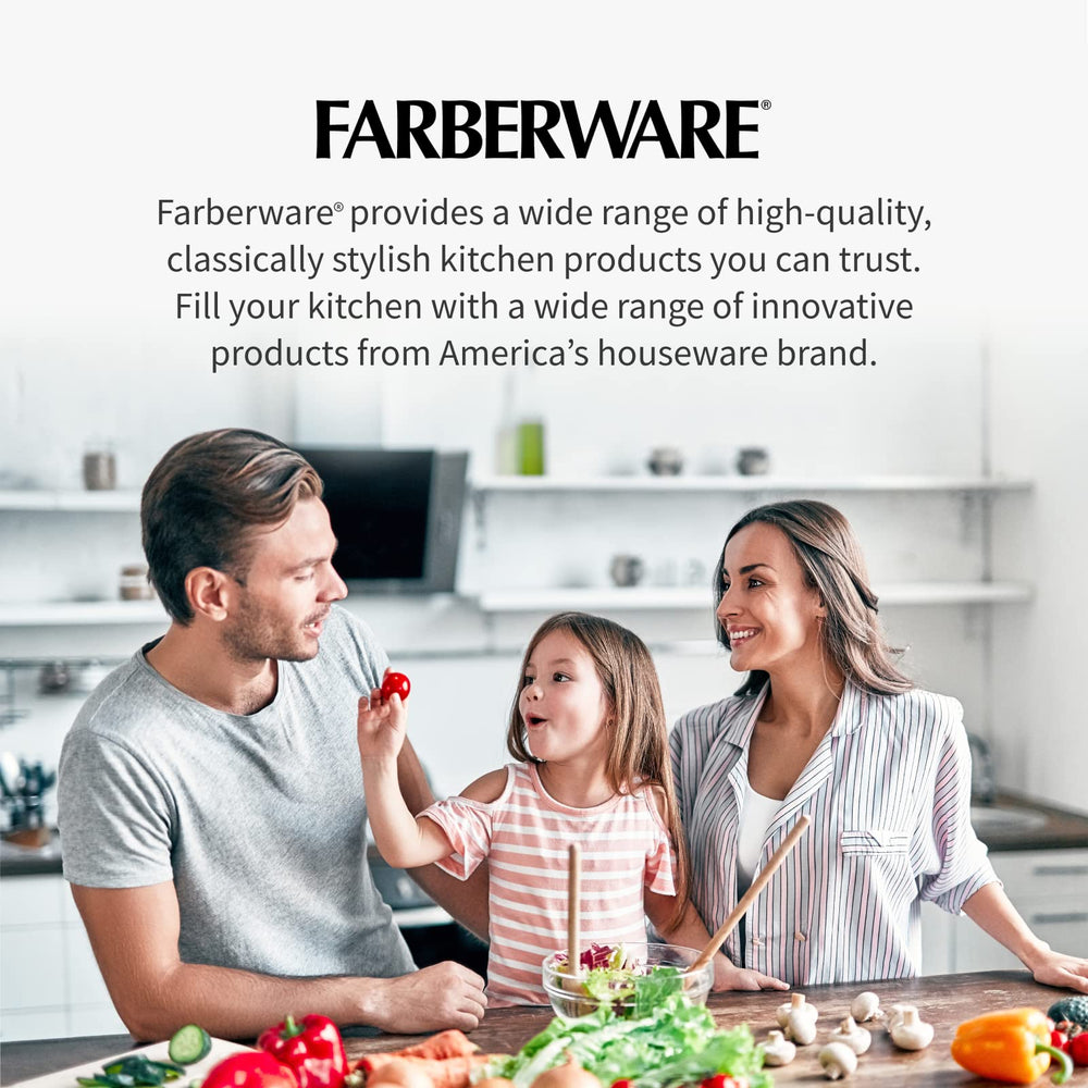 Farberware spinner next to fruits to show capacity and family-size benefit