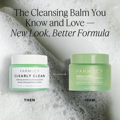 Textura del bálsamo Farmacy Green Clean primer plano que muestra untuosidad y fácil fusión