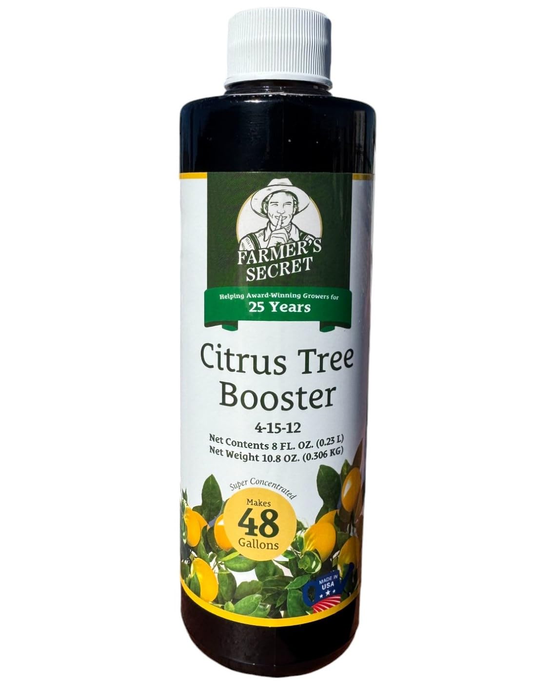 Farmer's Secret botella frontal mostrando etiqueta y tamaño práctico