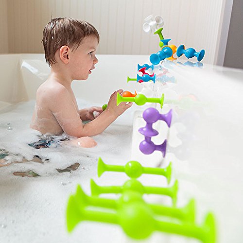 Fat Brain Toys Squigz piezas en bolsa de transporte para almacenar y llevar de forma práctica