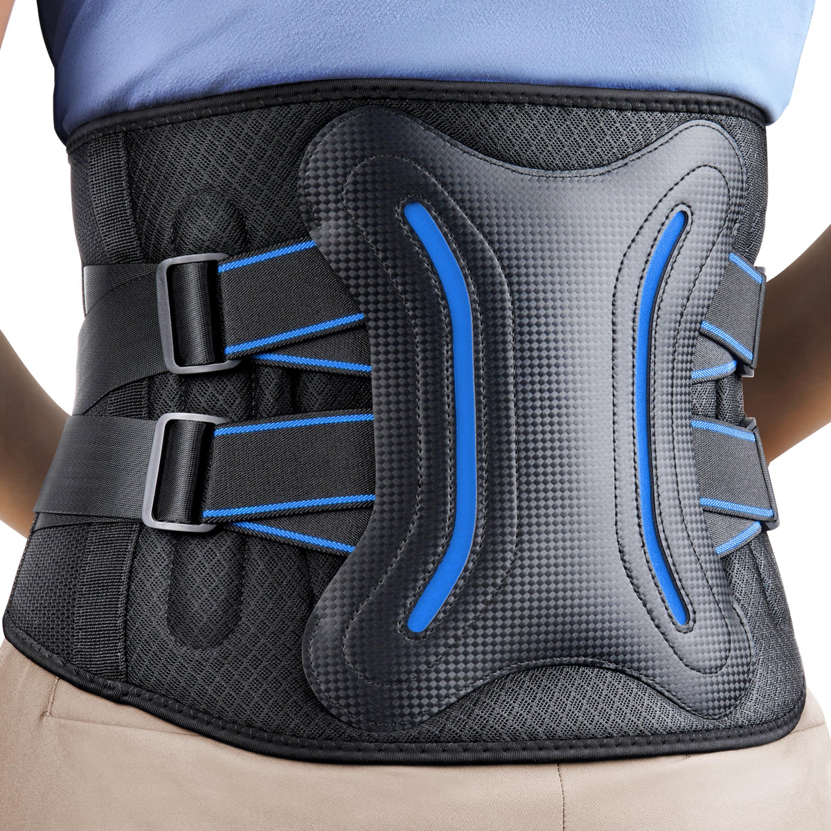 FEATOL vista frontal de la faja lumbar mostrando ajuste y cierre rápido