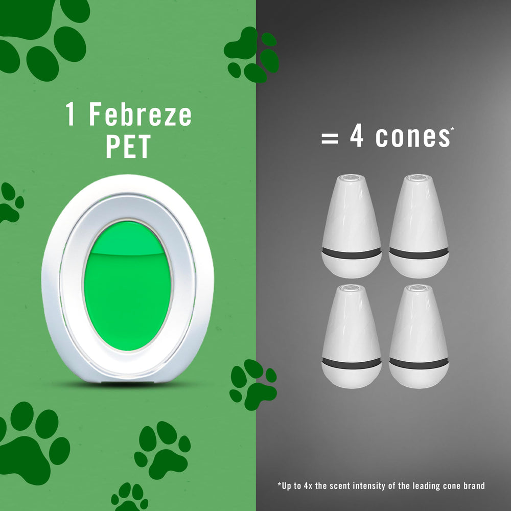 Febreze junto a arenero de gato combatiendo olores de mascotas