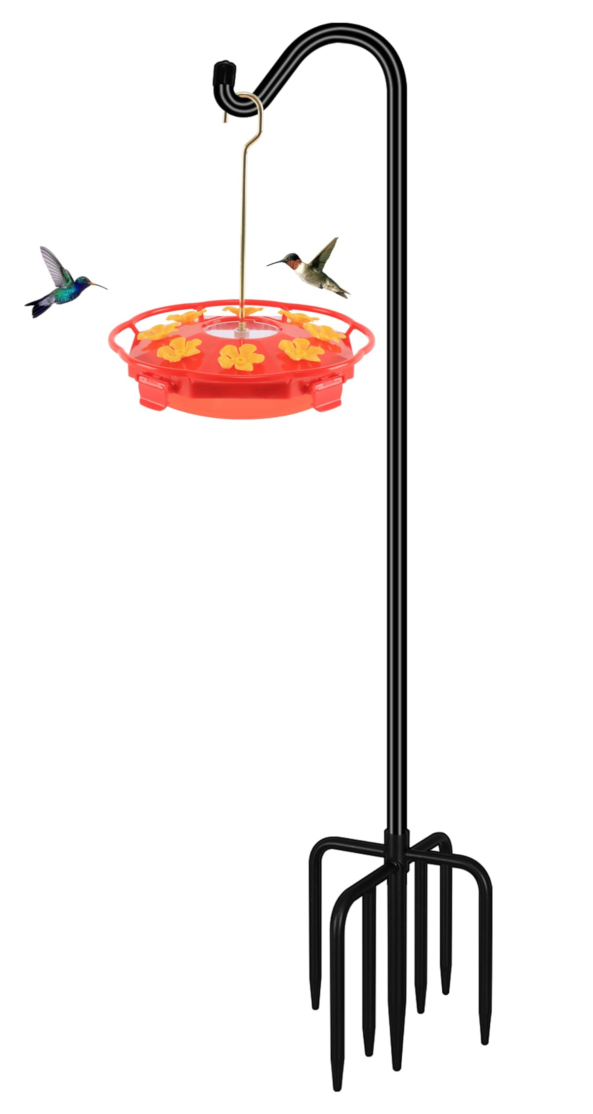 FEED GARDEN front view assembled pole showing full 76-inch height and sturdy design