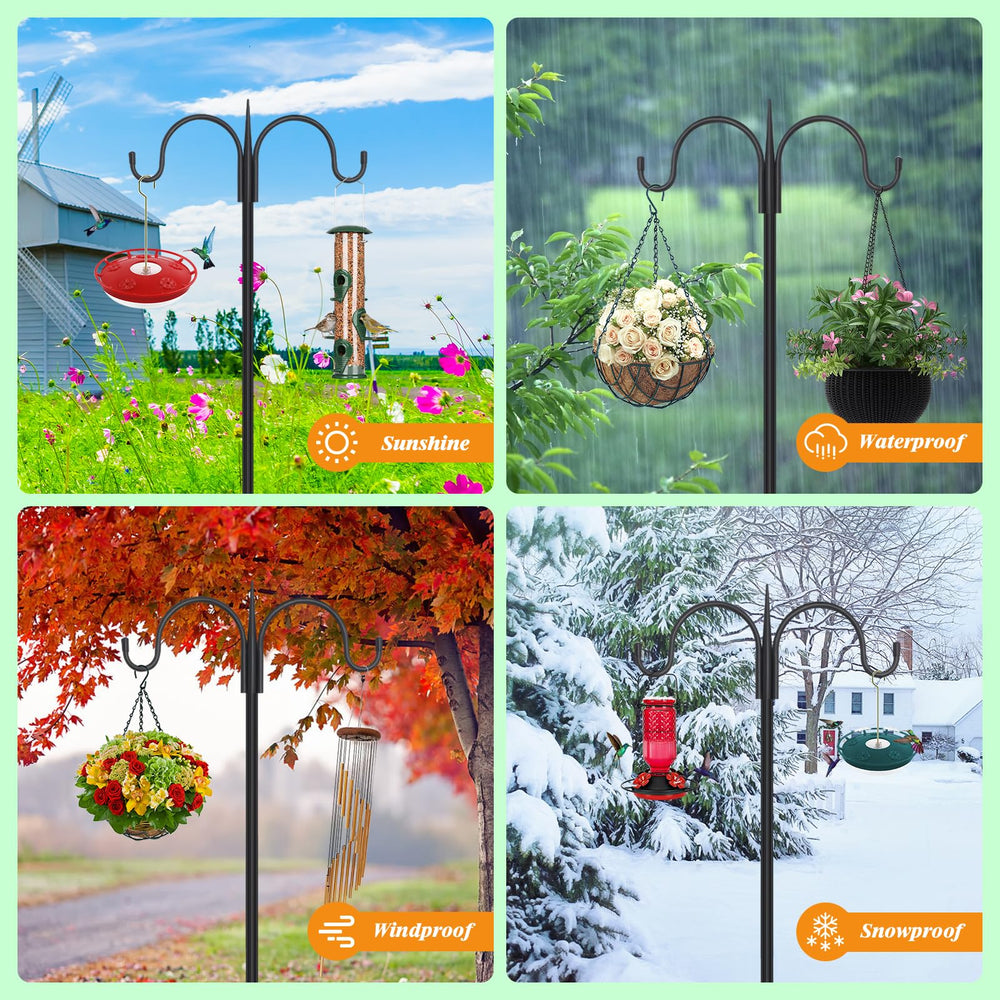 FEED GARDEN height adjustment image showing 44, 60, and 76 inch configurations for versatility