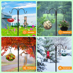 FEED GARDEN height adjustment image showing 44, 60, and 76 inch configurations for versatility