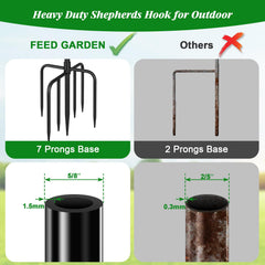 FEED GARDEN hook and removable extension detail for adjustable hanging convenience