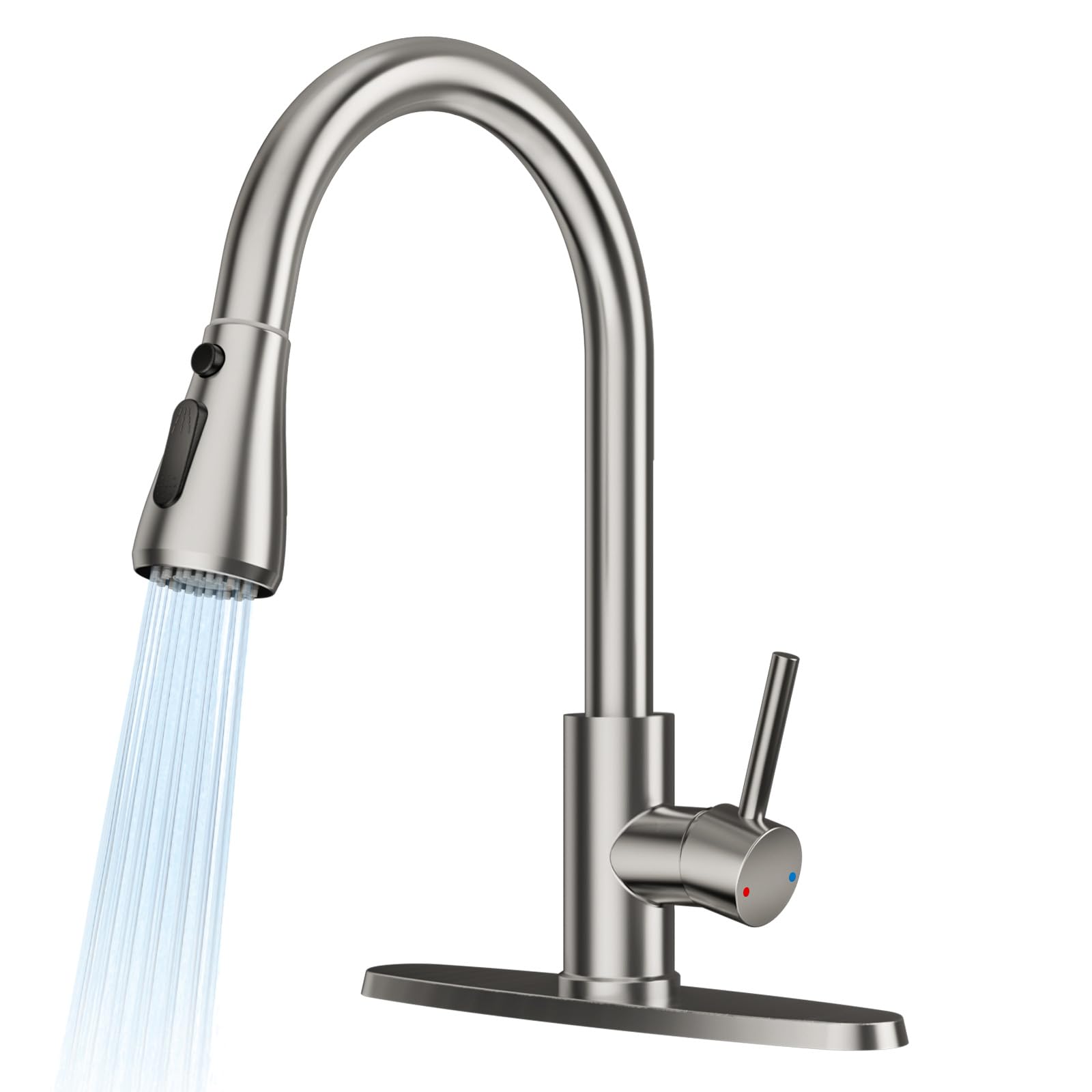 FEELSO grifo frontal níquel cepillado muestra diseño elegante y limpieza