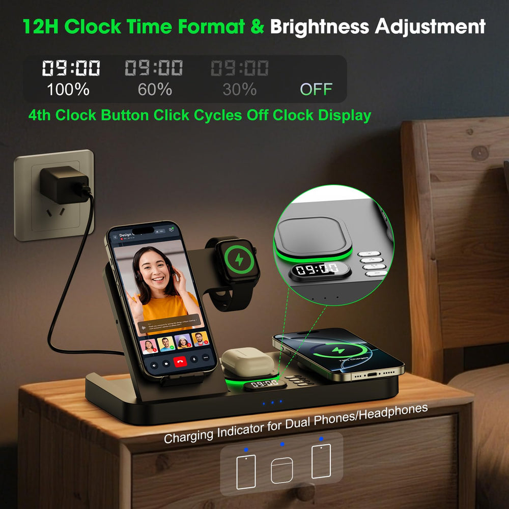 Feiltik pantalla de reloj con niveles de brillo ajustables para dormir mejor