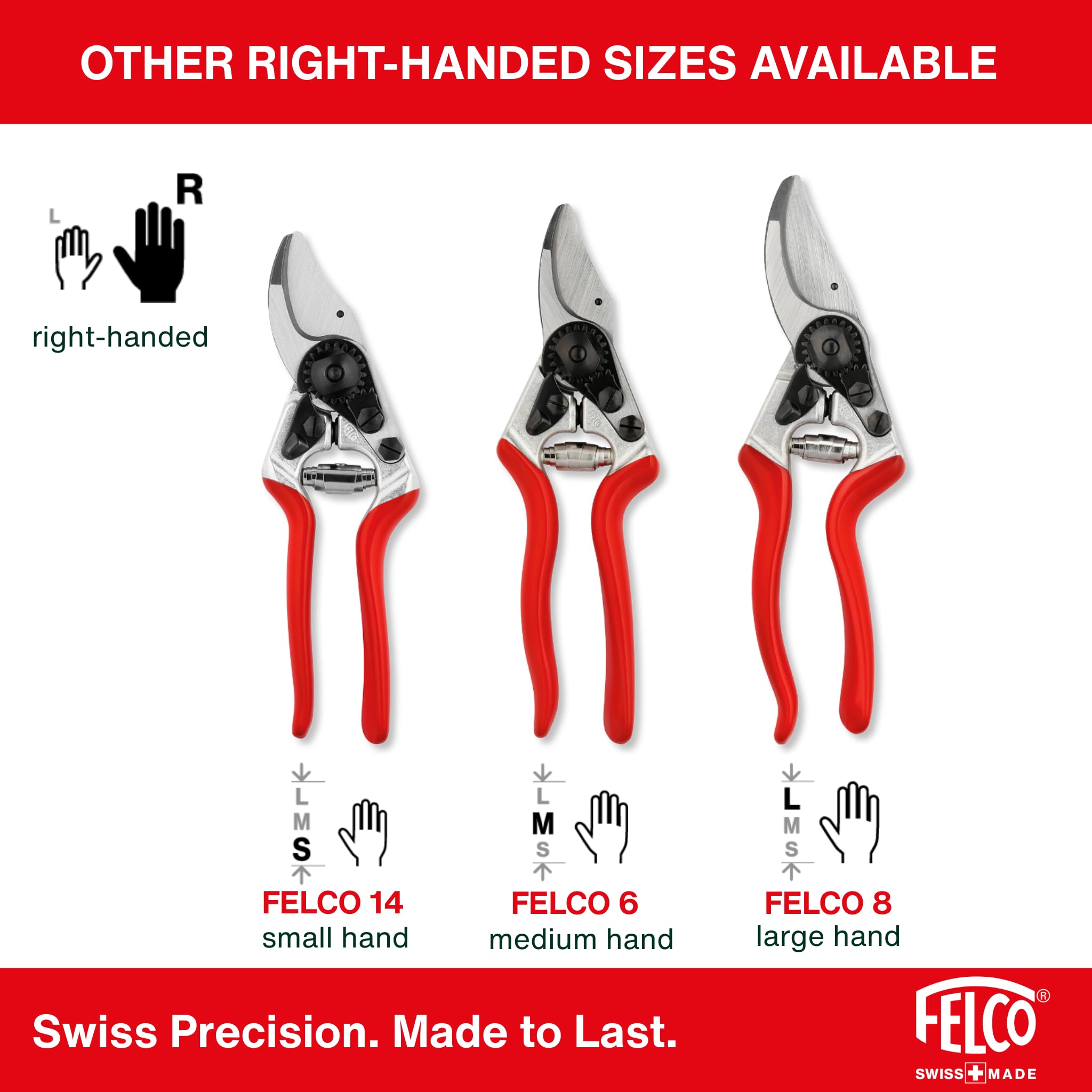 FELCO F2 recubrimiento antideslizante en el mango para mejor agarre y seguridad