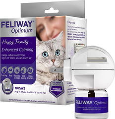 FELIWAY Optimum difusor y caja frontal mostrando el kit y facilidad de uso