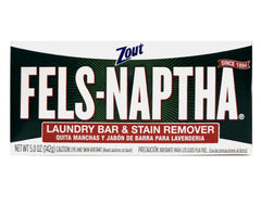 Detalle de la textura de la barra Fels Naptha que facilita frotar y penetrar manchas