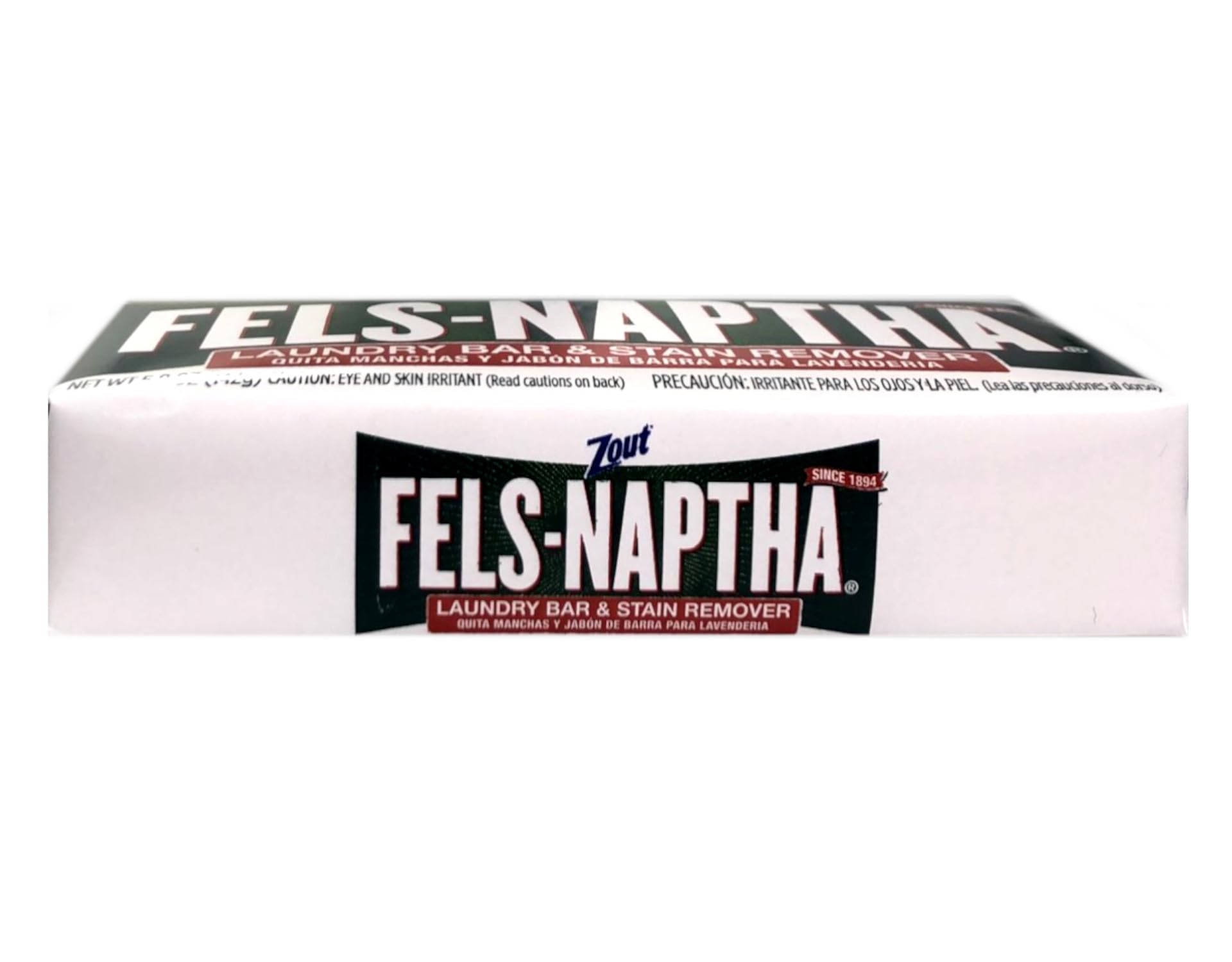 Comparación de tamaño Fels Naptha con una mano para apreciar el formato de 5 oz práctico