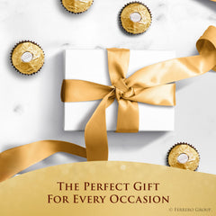 Ferrero Rocher halved chocolate revealing whole hazelnut center and creamy filling for texture contrast